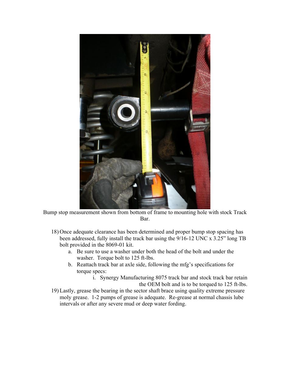 Synergy 8069 - Jeep JK Front Track Bar Brace User Manual | Page 17 / 18