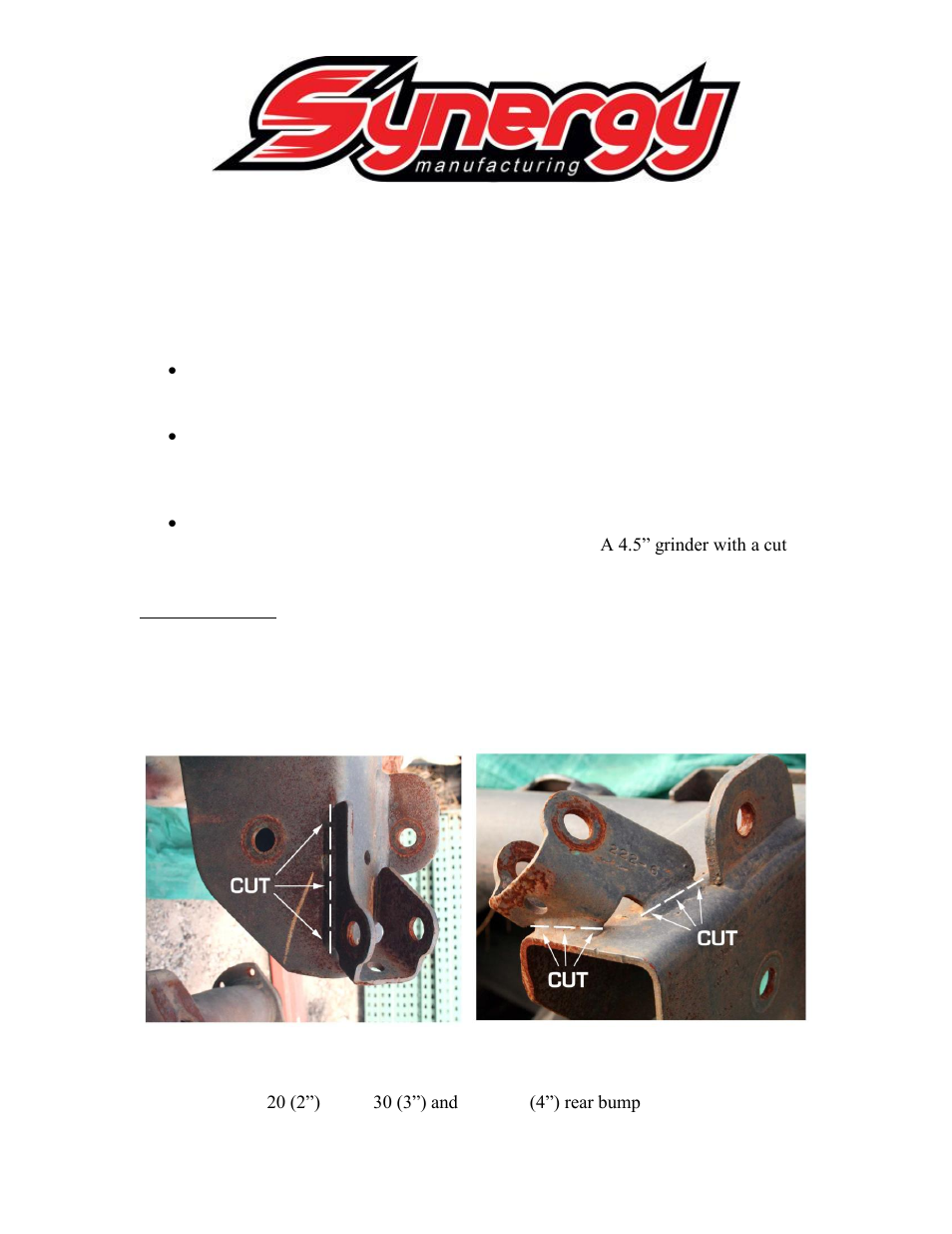 Synergy 8074 - Jeep JK Rear Lower Shock Mount Kit User Manual | 5 pages