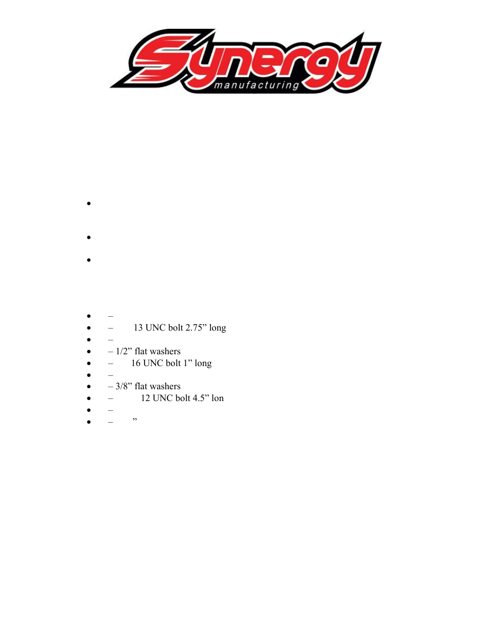 Synergy 8078 - Jeep JK Rear LCA Skids w/ Integrated Shock Mounts User Manual | 8 pages