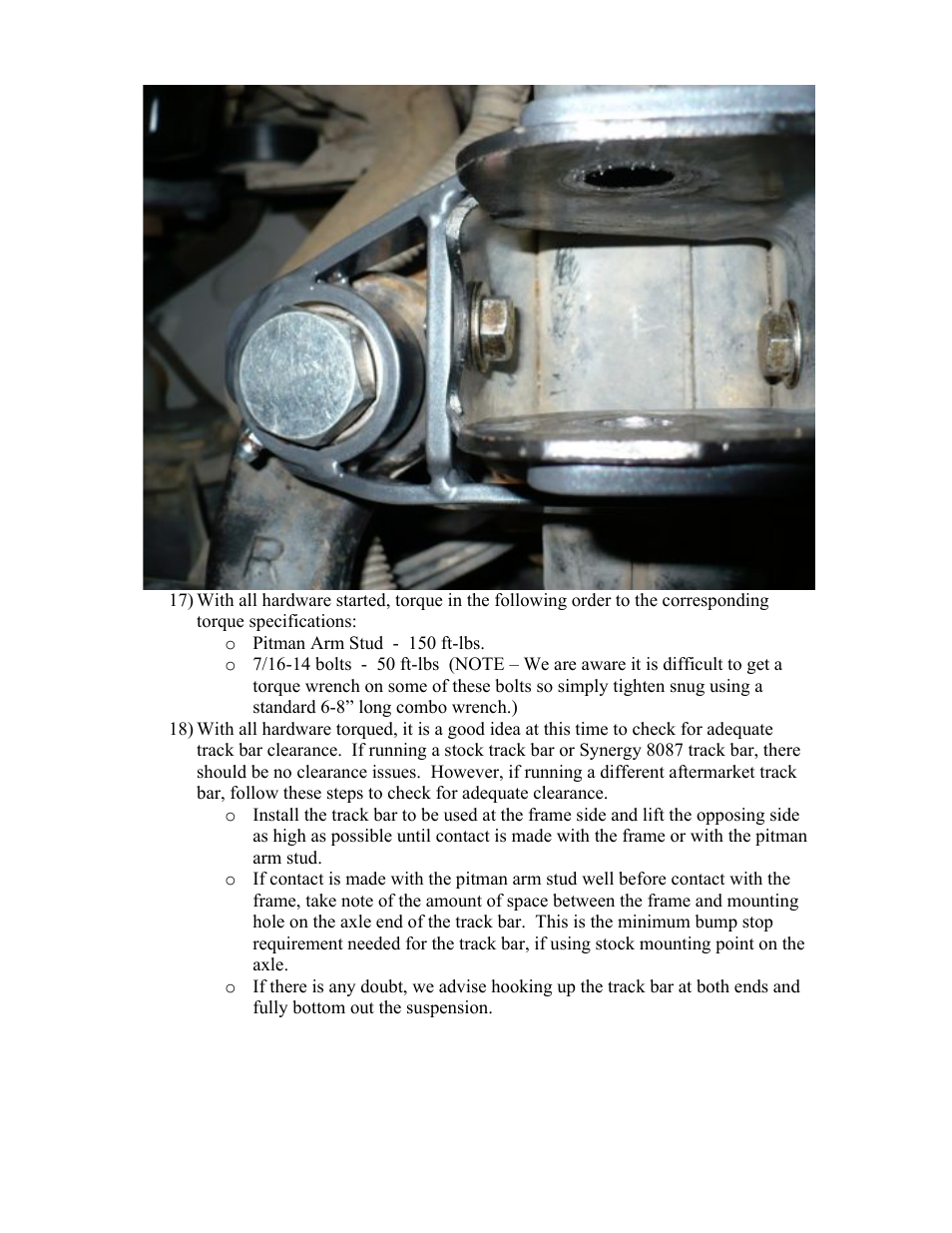 Synergy 8095-01 - Jeep JK Front Track Bar Brace (RHD) User Manual | Page 9 / 11