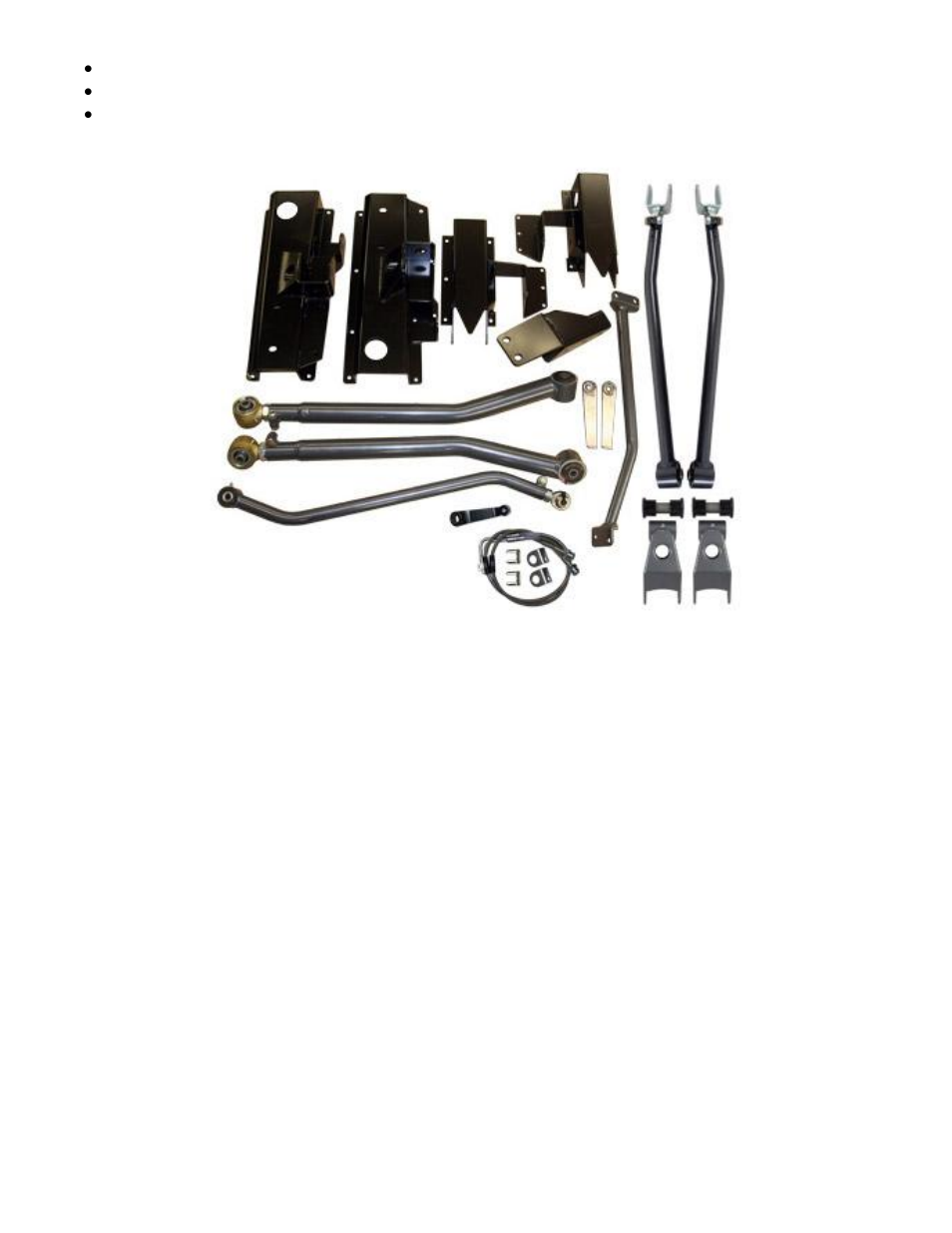 Synergy 8200 - Jeep XJ 4-Link Long Travel System User Manual | Page 3 / 22