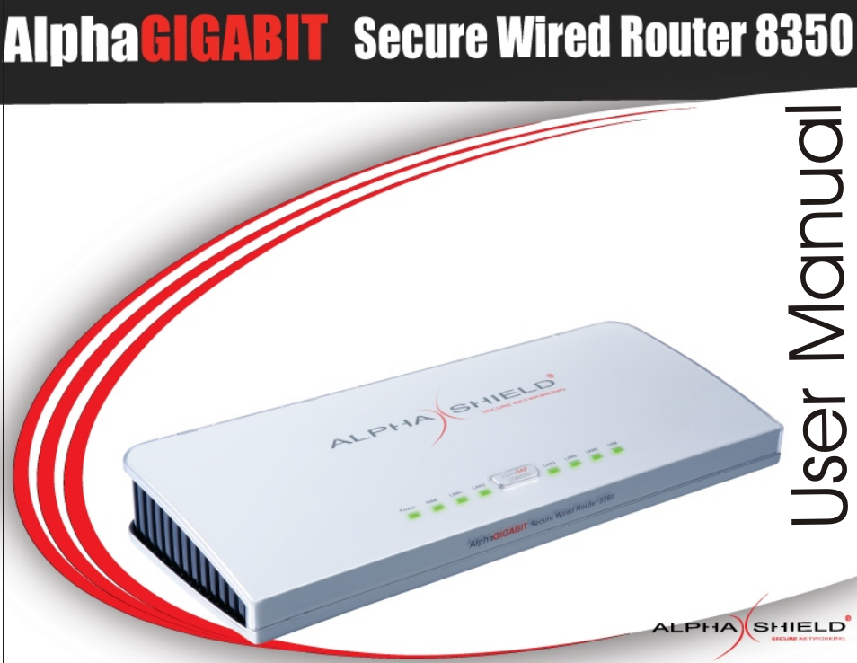 AlphaShield Alpha Secure Wireless Router 8350 User Manual | 69 pages