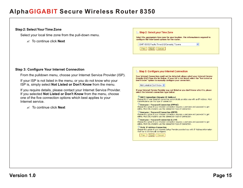 Alpha secure wireless router 8350 gigabit | AlphaShield Alpha Secure Wireless Router 8350 User Manual | Page 15 / 69