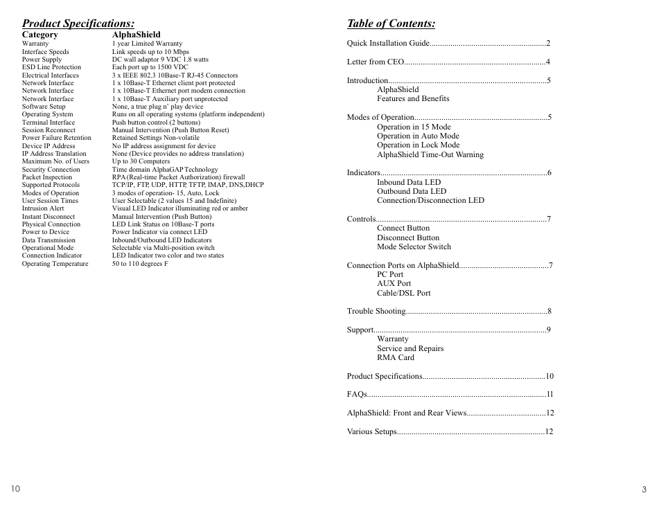 AlphaShield Hardware Firewall User Manual | Page 4 / 6