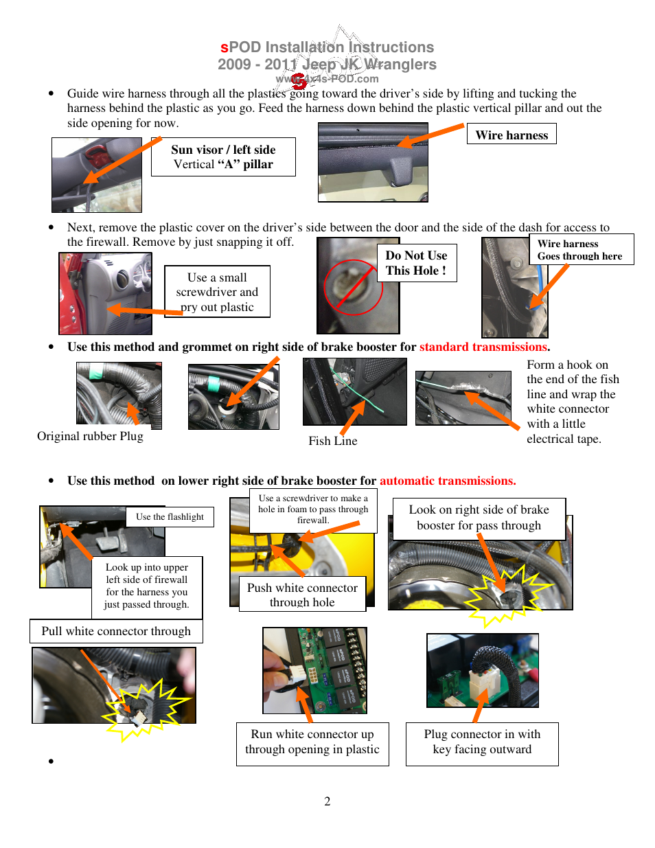 sPOD JK Instructions 2009-2011 User Manual | Page 2 / 3