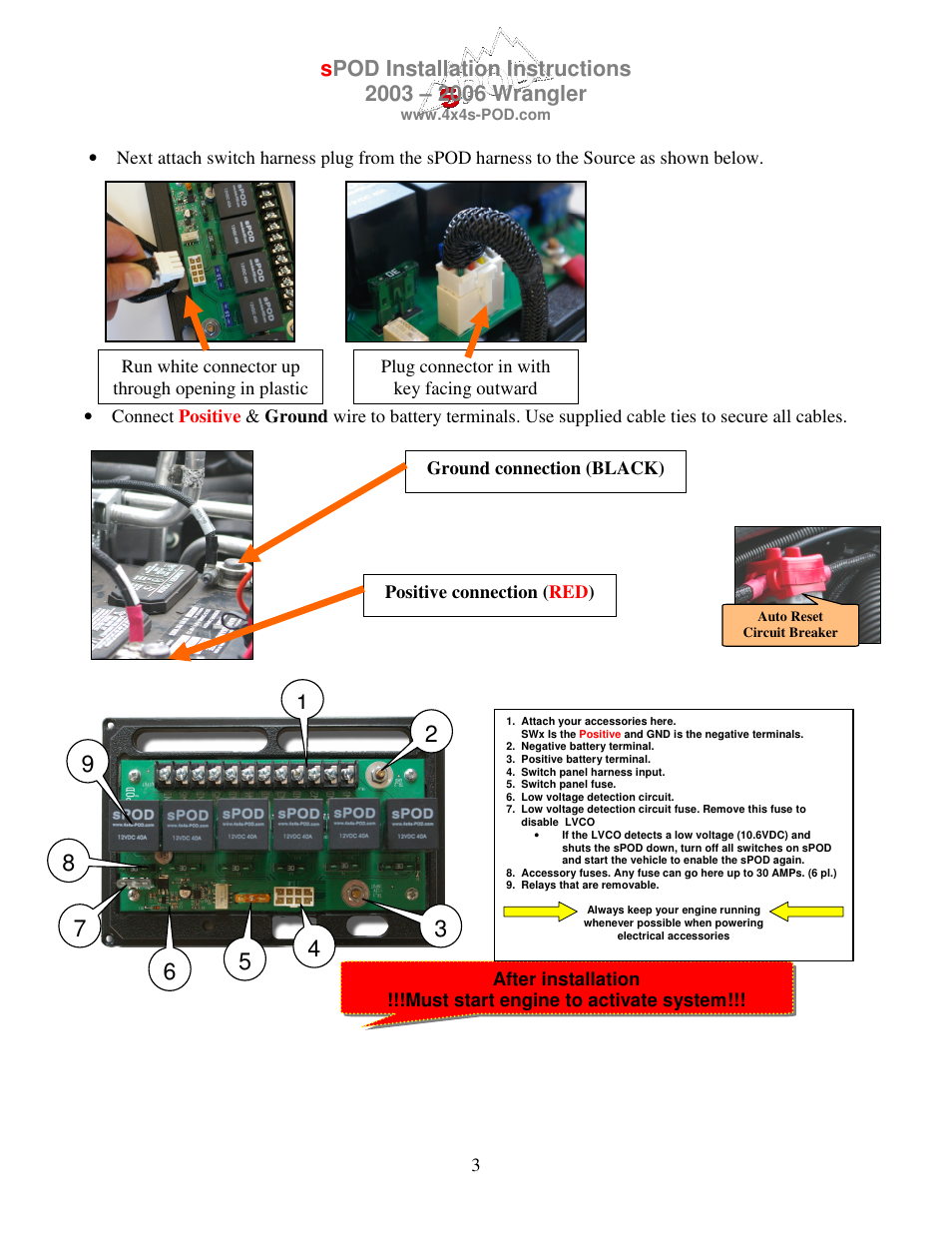 sPOD TJ 2003-2006 Instructions over battery User Manual | Page 3 / 3
