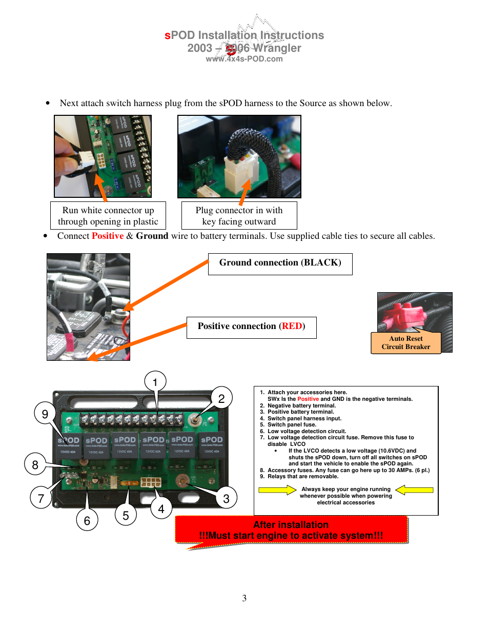 sPOD TJ 2003-2006 Instructions Center Bracket User Manual | Page 3 / 3