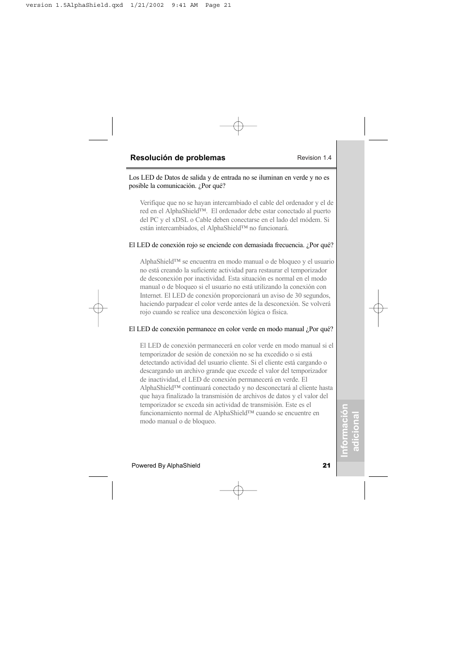 AlphaShield INTERNET PRIVACY PROTECTION User Manual | Page 22 / 49