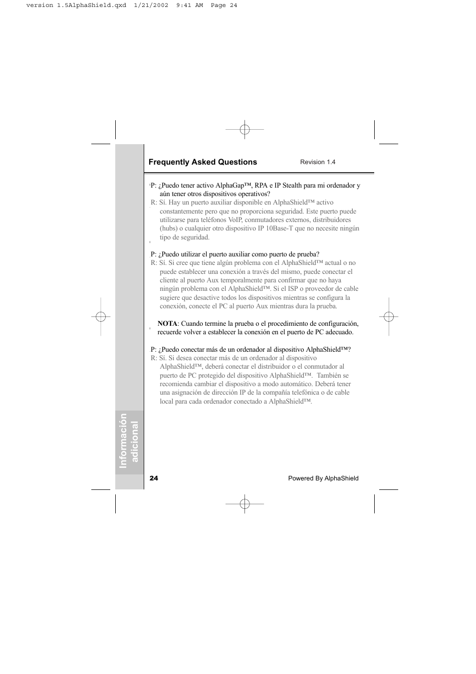 AlphaShield INTERNET PRIVACY PROTECTION User Manual | Page 25 / 49