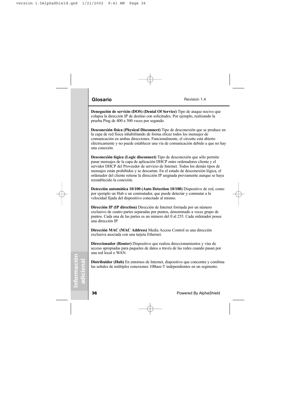 AlphaShield INTERNET PRIVACY PROTECTION User Manual | Page 37 / 49