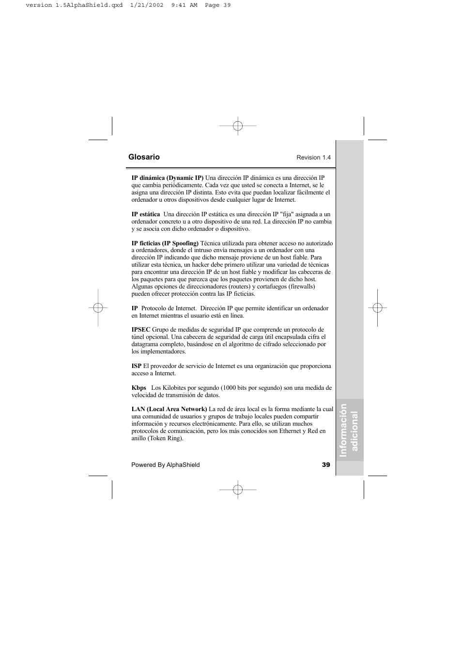 AlphaShield INTERNET PRIVACY PROTECTION User Manual | Page 40 / 49