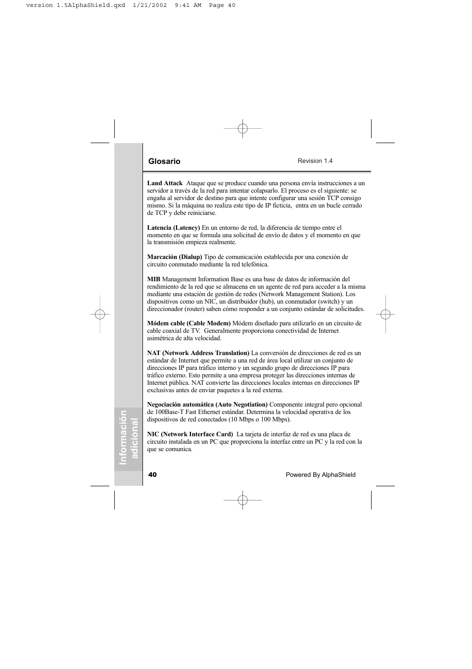 AlphaShield INTERNET PRIVACY PROTECTION User Manual | Page 41 / 49