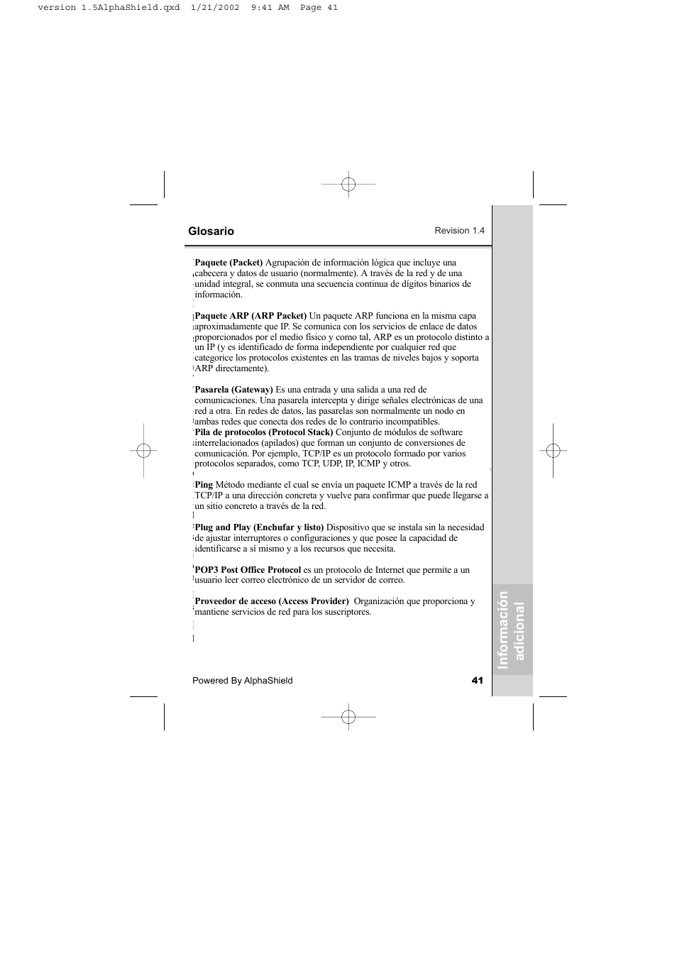 AlphaShield INTERNET PRIVACY PROTECTION User Manual | Page 42 / 49