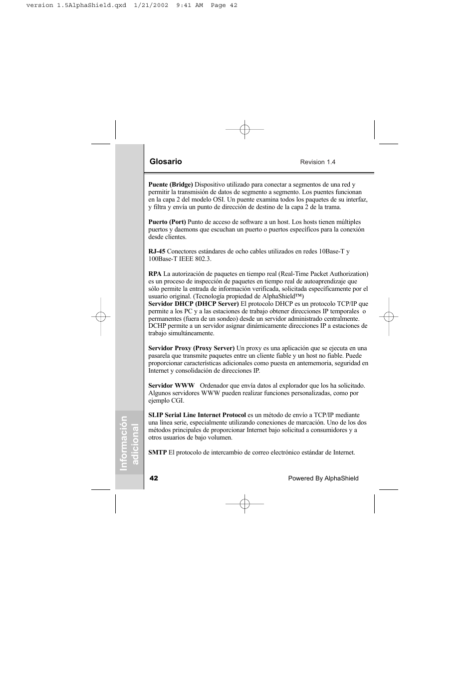 AlphaShield INTERNET PRIVACY PROTECTION User Manual | Page 43 / 49
