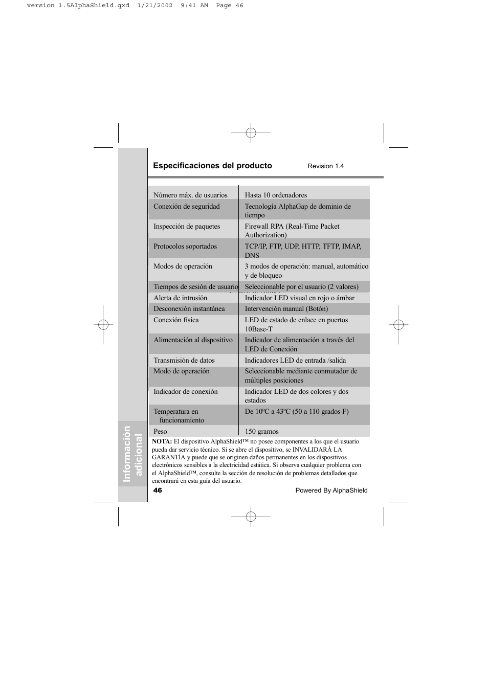 AlphaShield INTERNET PRIVACY PROTECTION User Manual | Page 47 / 49