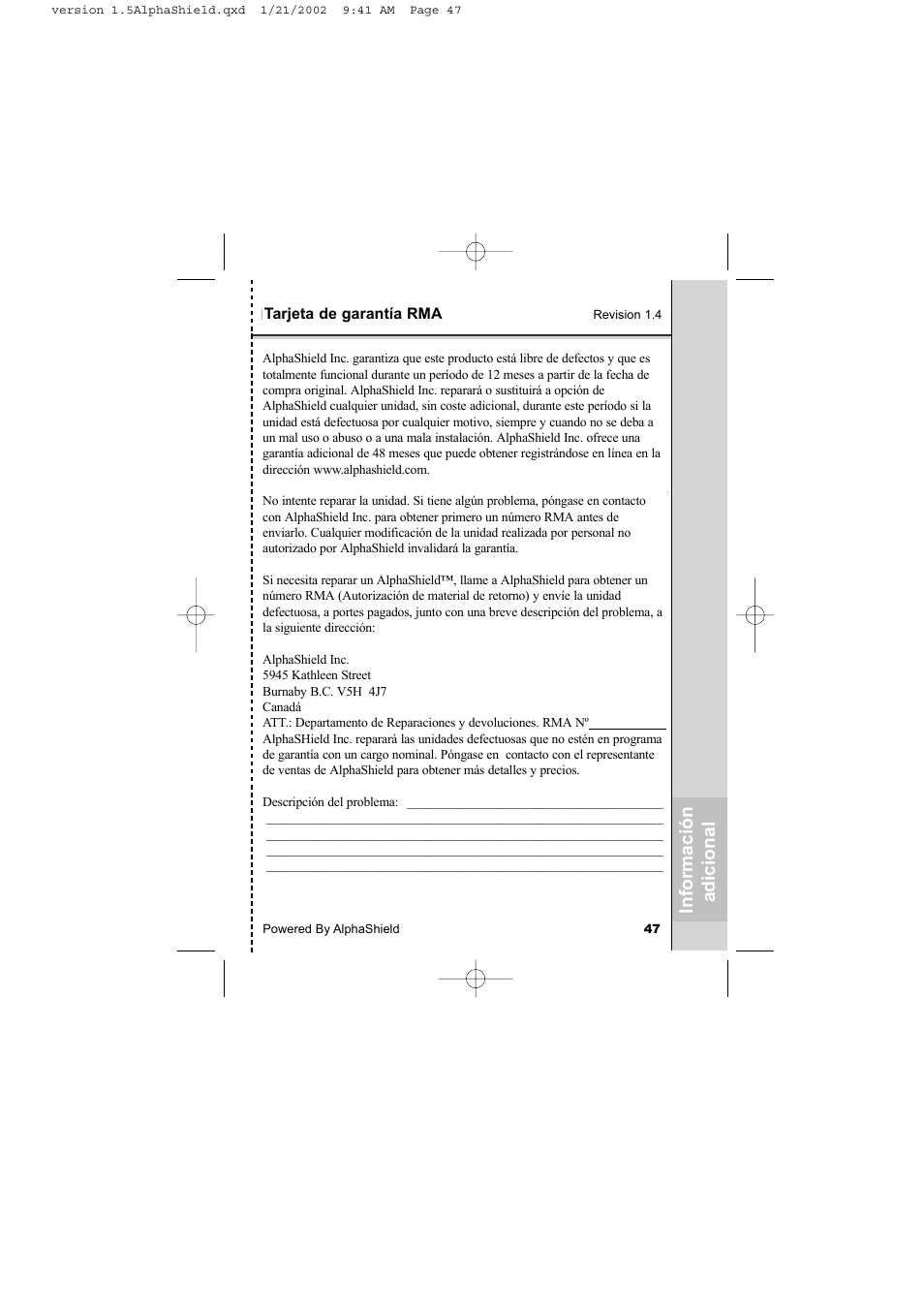 AlphaShield INTERNET PRIVACY PROTECTION User Manual | Page 48 / 49