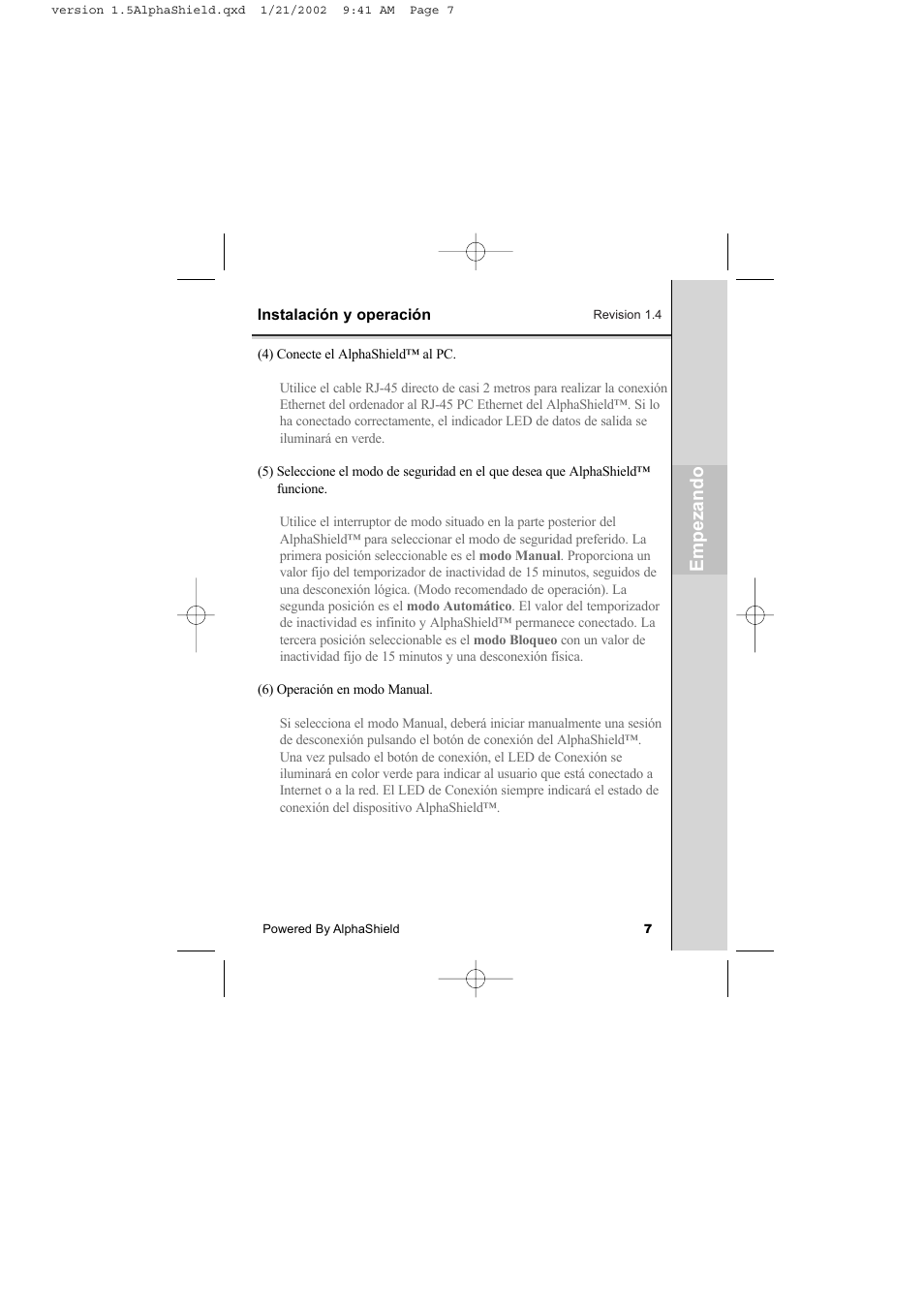 Emp eza nd o | AlphaShield INTERNET PRIVACY PROTECTION User Manual | Page 8 / 49