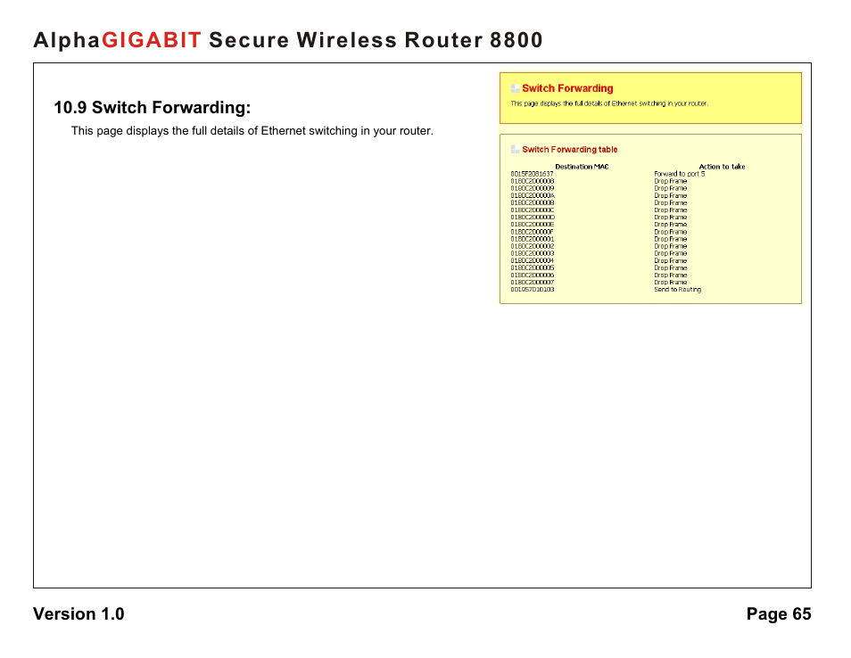 Alpha secure wireless router 8800 gigabit | AlphaShield 8800 User Manual | Page 65 / 81