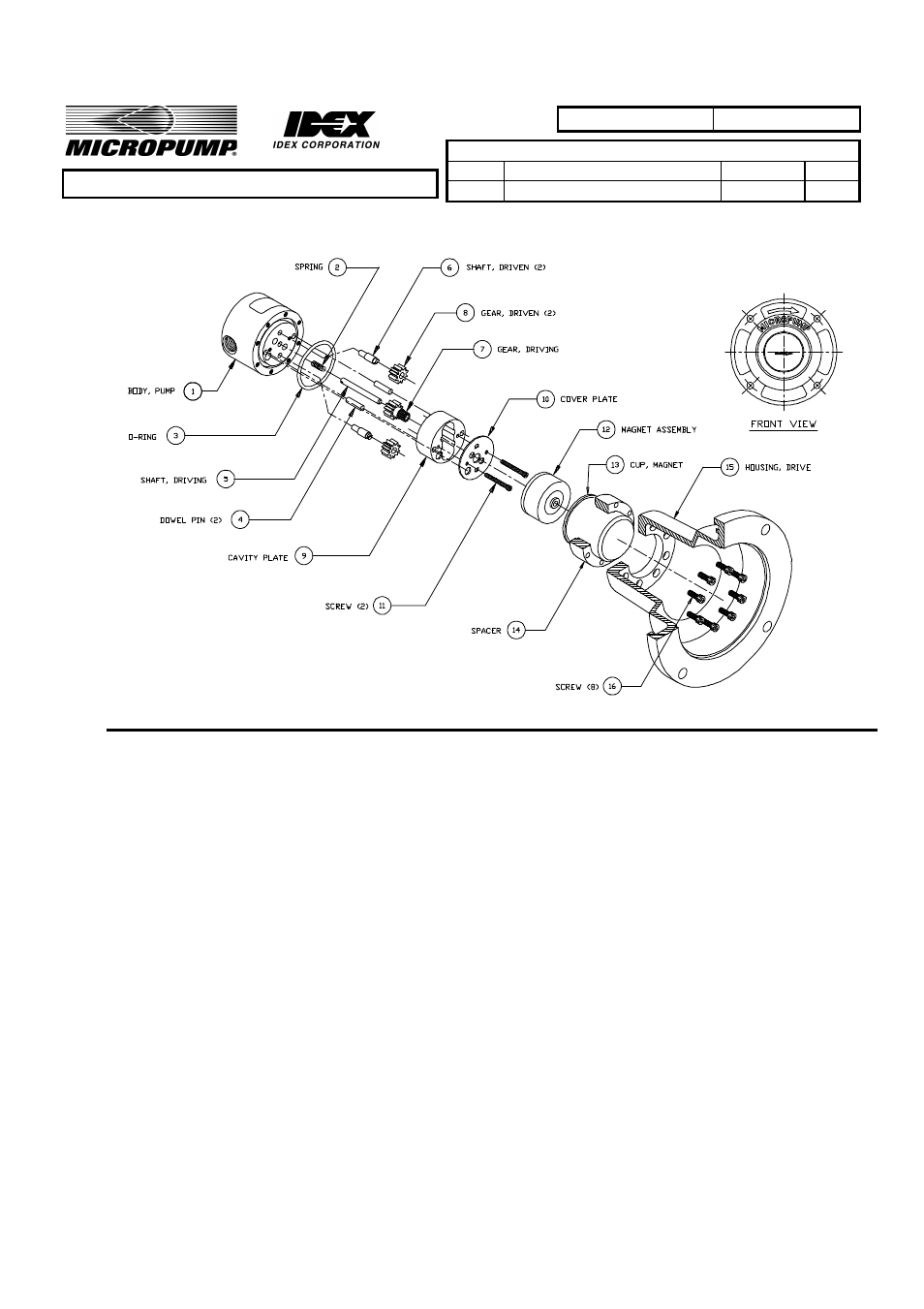 Micropump GD Series Service Instructions - F Mount User Manual | 2 pages