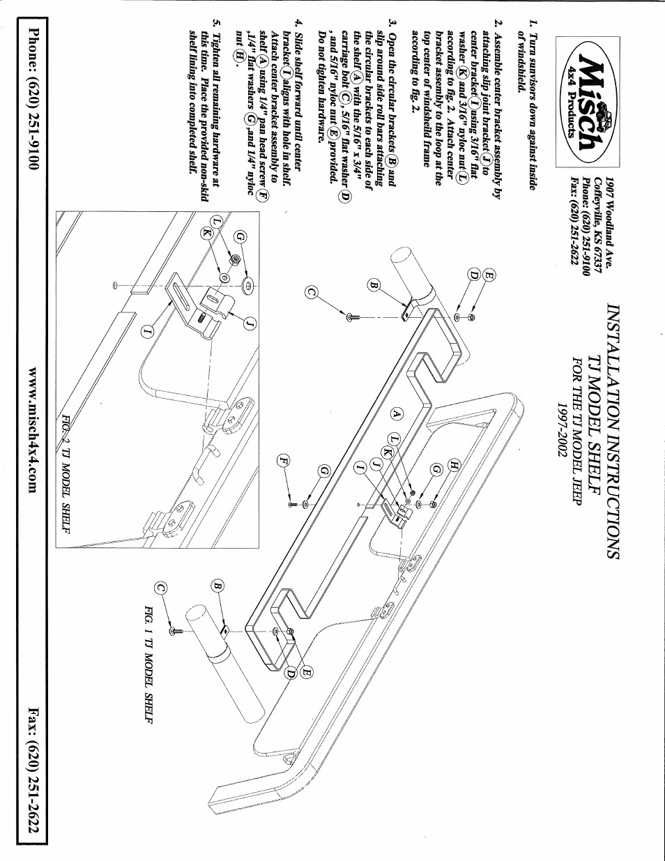 Misch 4x4 Products TJ Shelf User Manual | Page 2 / 2