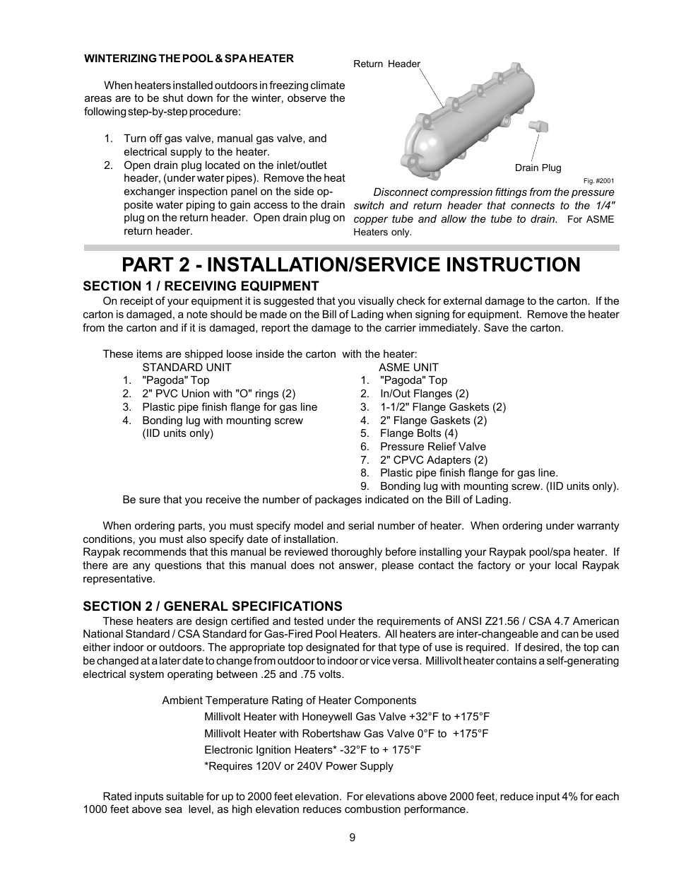 Part 2 - installation/service instruction | Aqua Products RP2100 User Manual | Page 9 / 43