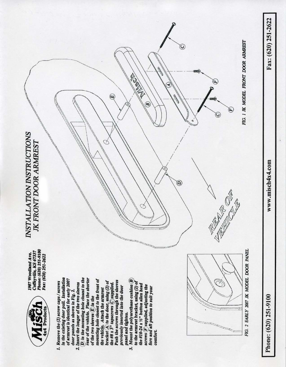 Misch 4x4 Products JK Front Door Armrest User Manual | Page 2 / 2