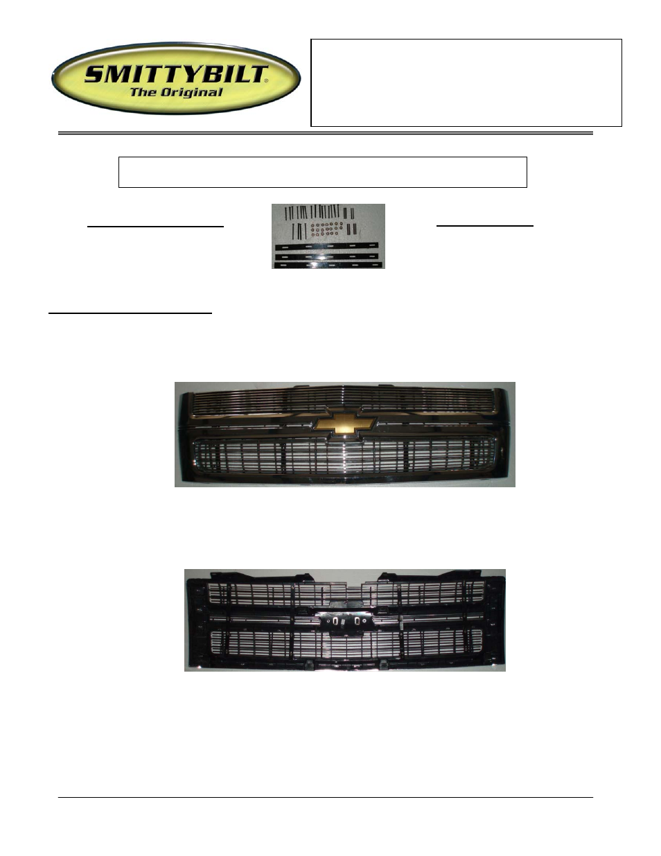 Smittybilt 868263 Easy Install Billet Grille User Manual | 2 pages