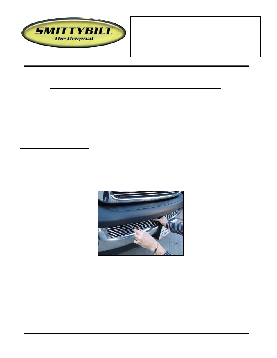 Smittybilt 878022 Easy Install Billet Grille User Manual | 3 pages