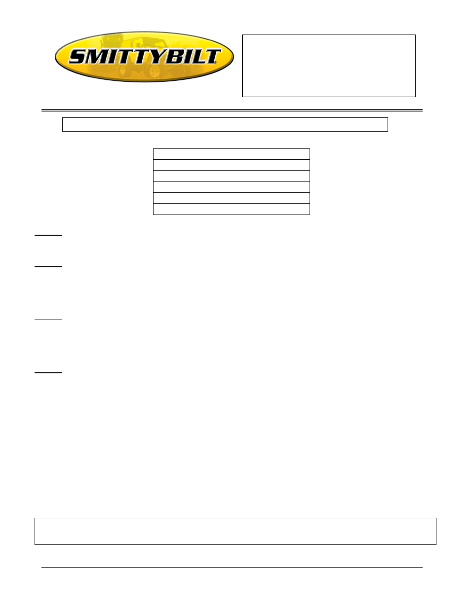 Smittybilt 150010 Street Light Bar User Manual | 2 pages