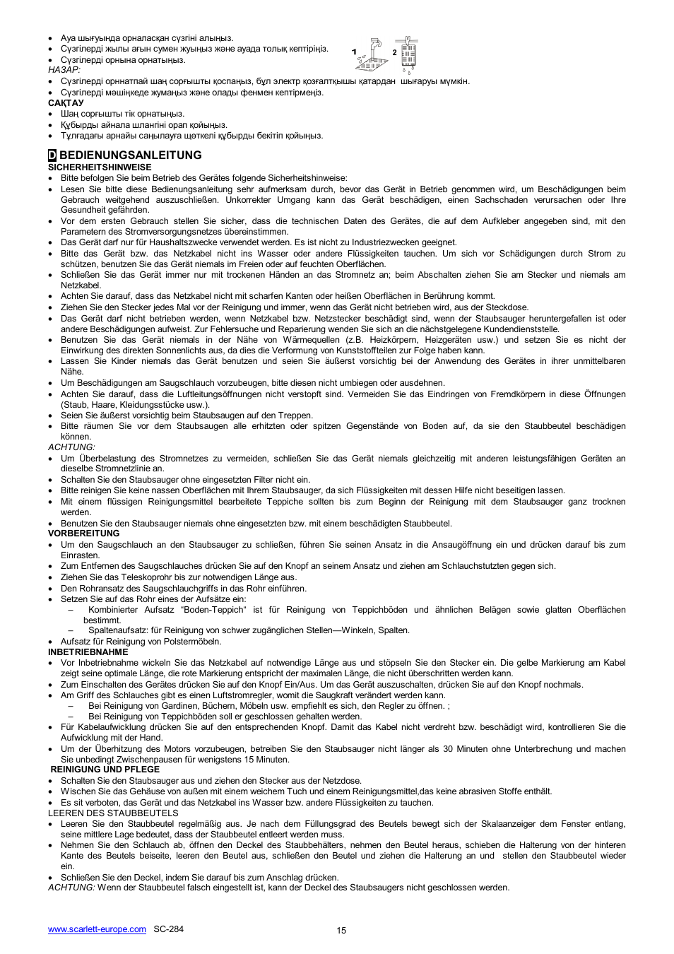 Dbedienungsanleitung | Scarlett SC-284 User Manual | Page 15 / 16