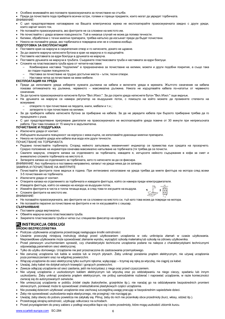 Pl instrukcja obs ugi | Scarlett SC-284 User Manual | Page 6 / 16