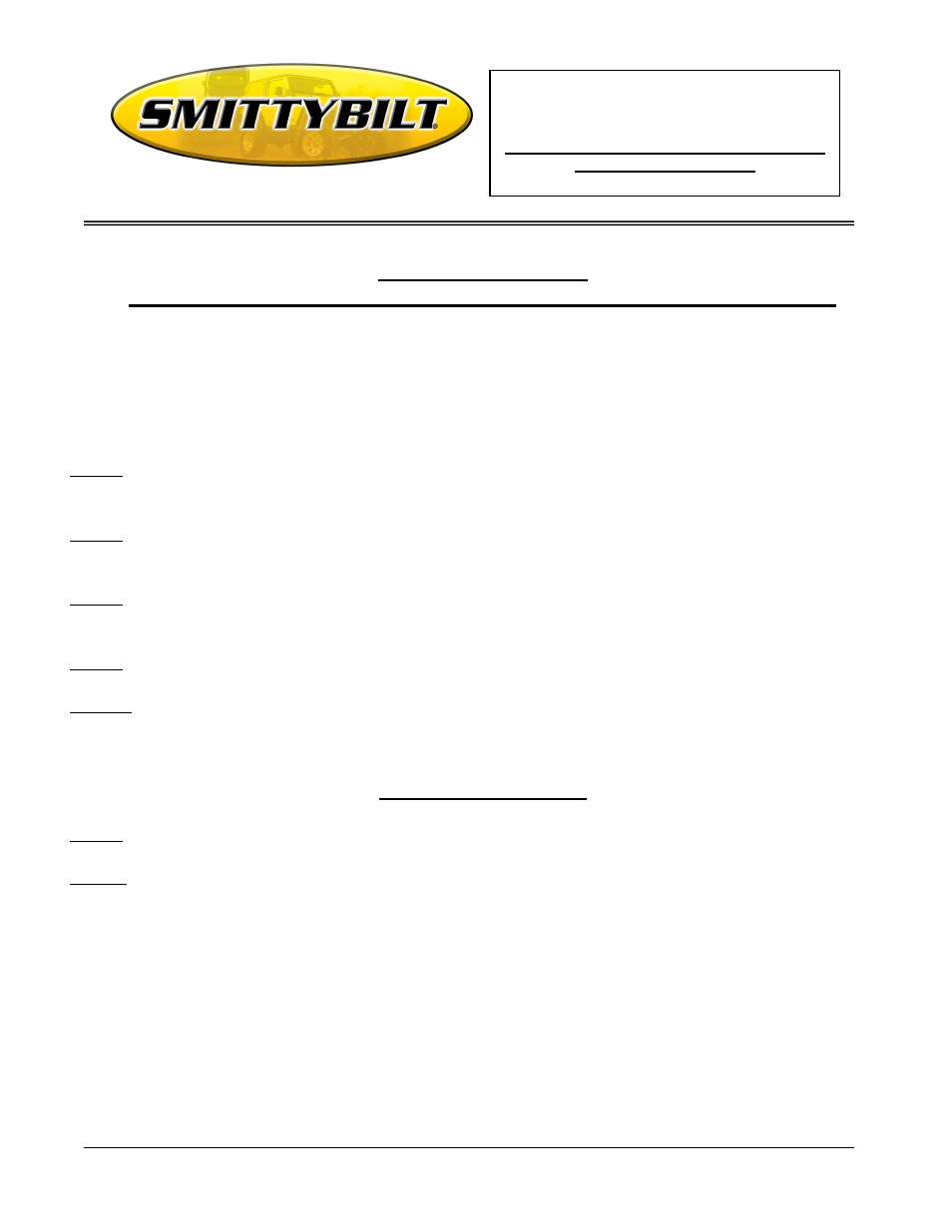 Smittybilt 140010 Street Light Bar User Manual | 4 pages