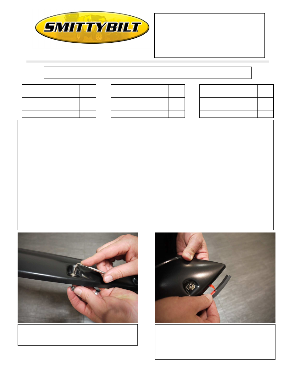 Smittybilt 17391 Bolt-On Fender Flares User Manual | 5 pages