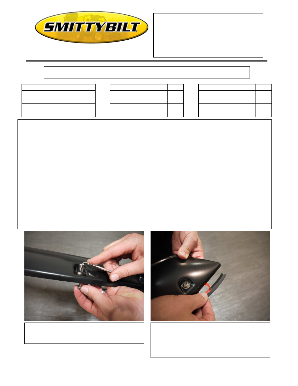 Smittybilt 17491 Bolt-On Fender Flares User Manual | 5 pages