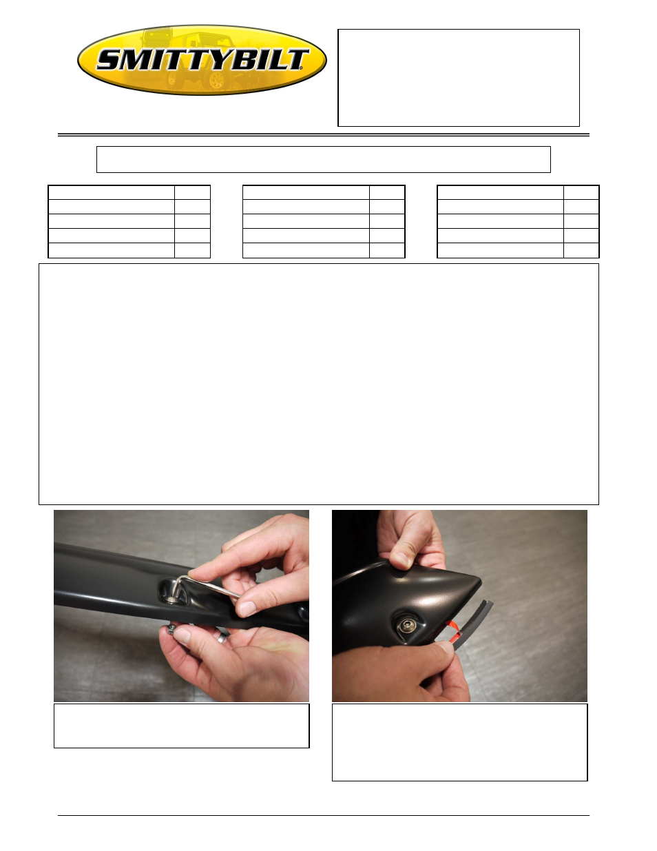 Smittybilt 17492 Bolt-On Fender Flares User Manual | 5 pages