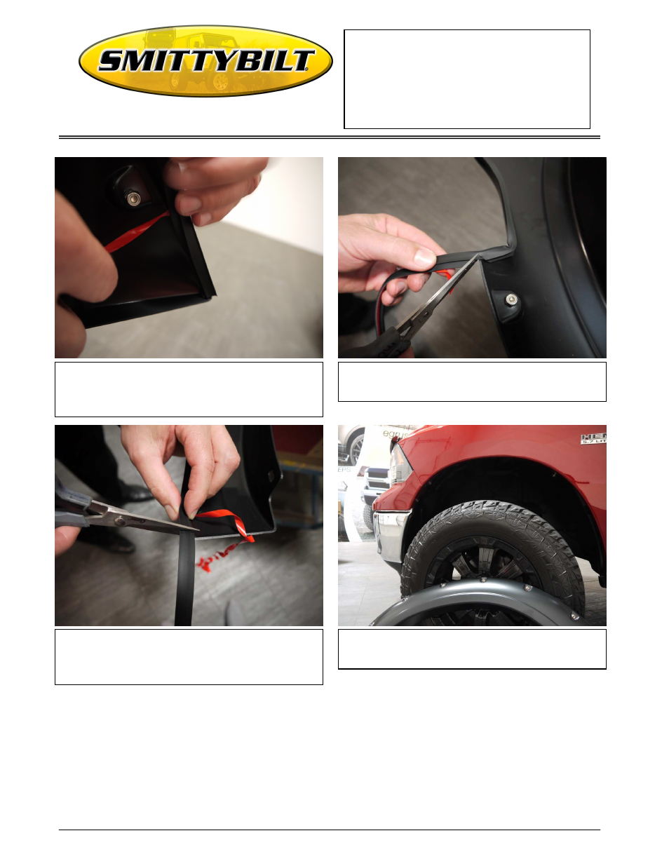 Installation instructions bolt-on fender flares | Smittybilt 17492 Bolt-On Fender Flares User Manual | Page 2 / 5