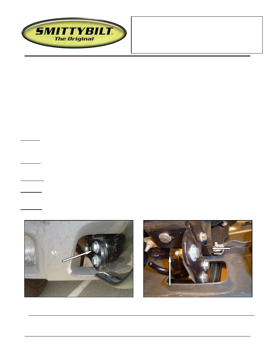 Smittybilt 51012 Bull Bar User Manual | 2 pages
