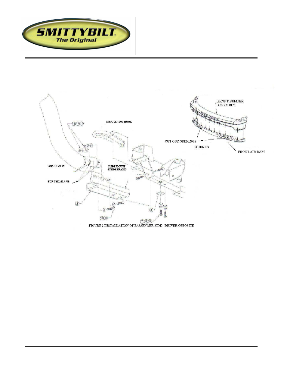 Installation instructions | Smittybilt 51032 Bull Bar User Manual | Page 2 / 3