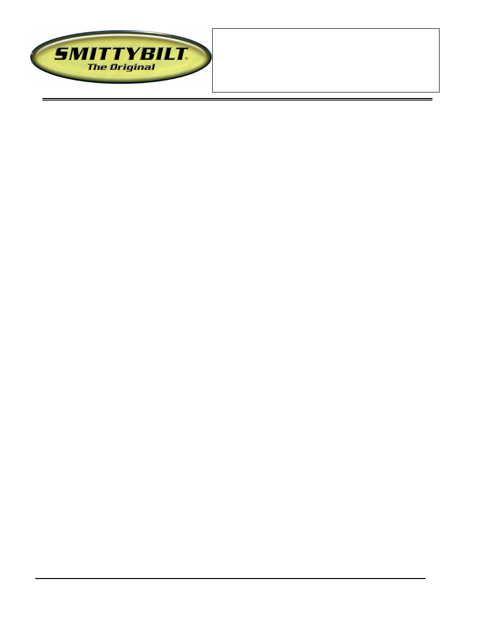 Smittybilt 51036 Bull Bar User Manual | 3 pages