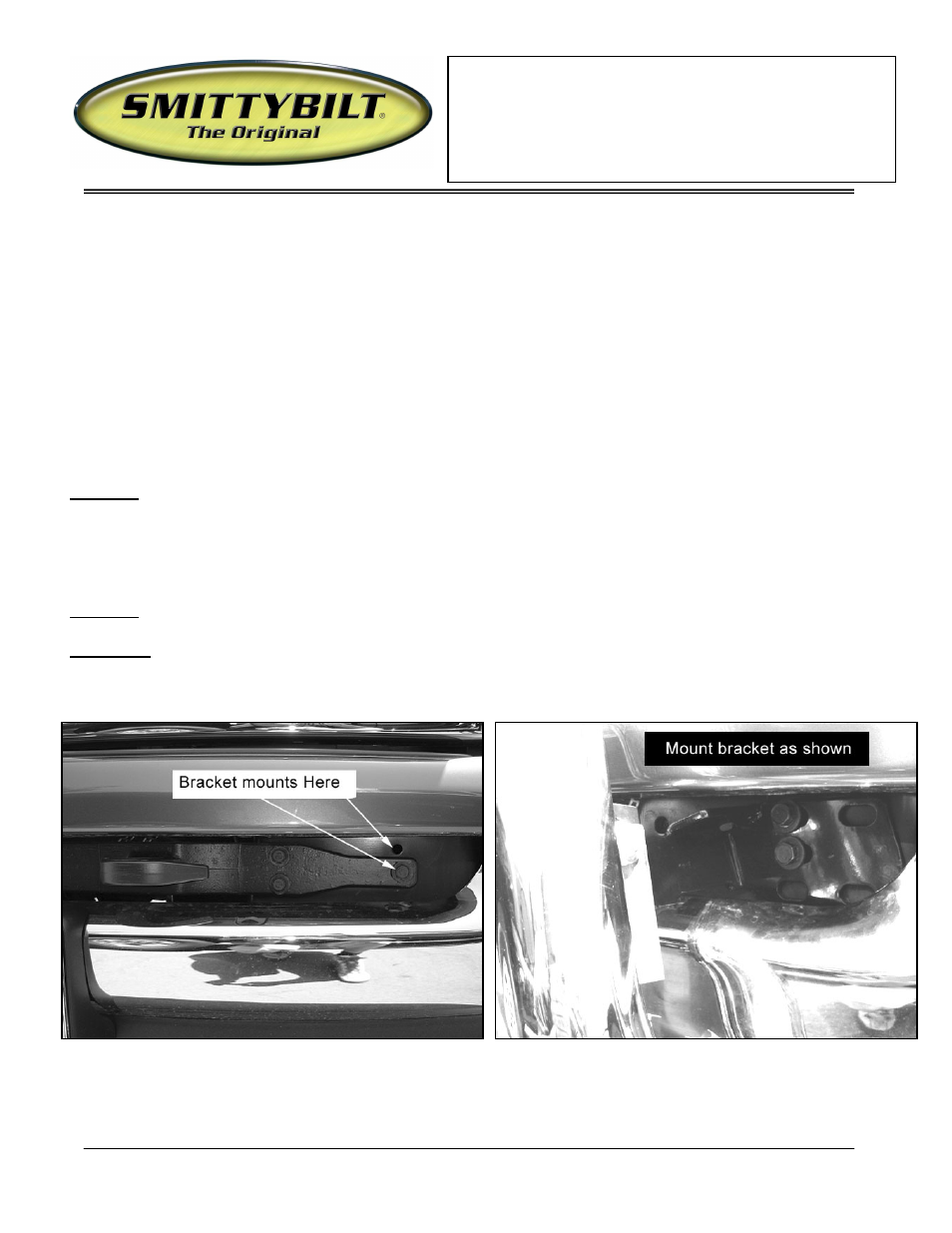 Smittybilt 53032 Bull Bar User Manual | 3 pages