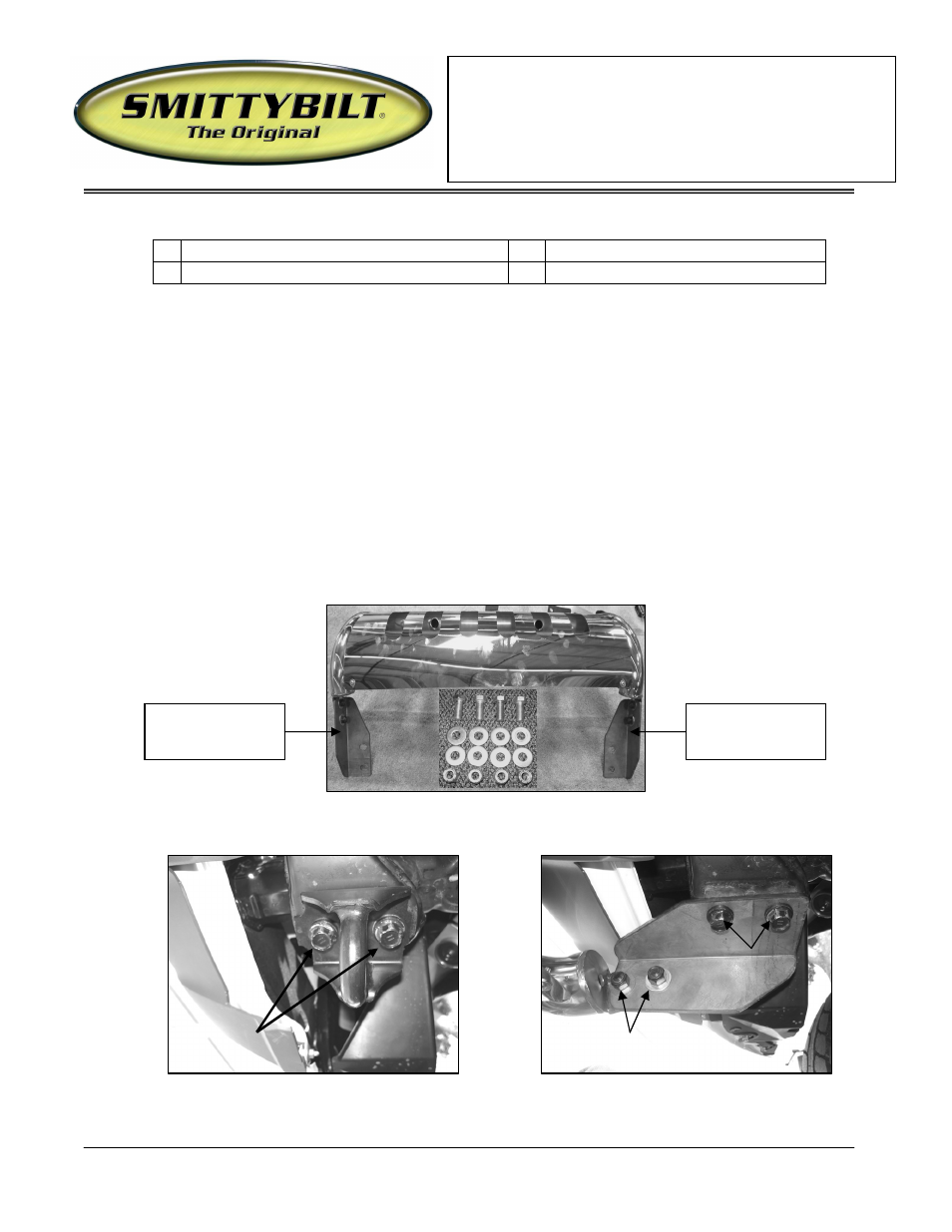 Smittybilt 54032 Bull Bar User Manual | 2 pages