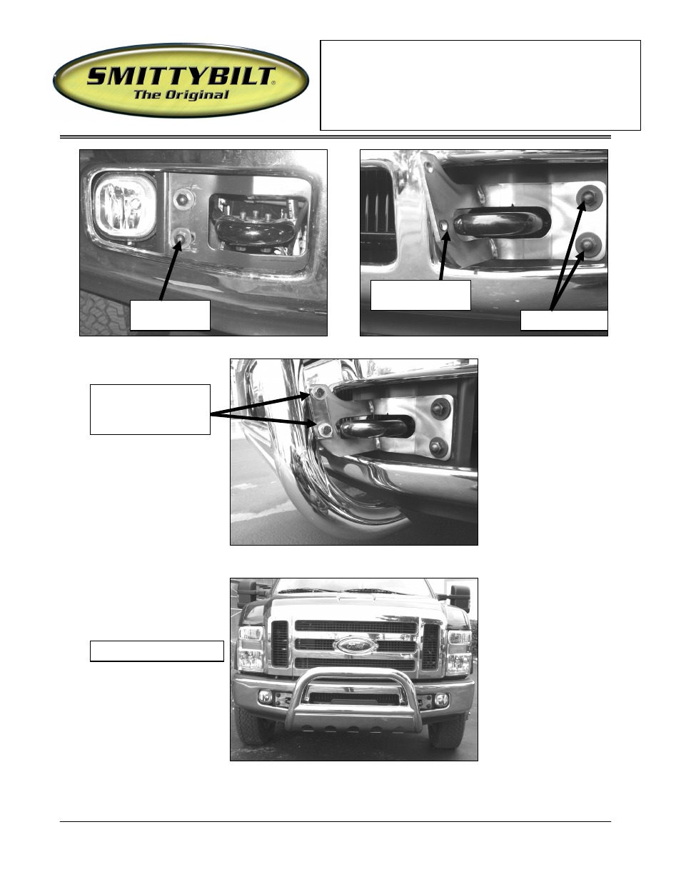 Installation instructions, 08 ford super duty | Smittybilt 55114 Bull Bar User Manual | Page 2 / 3