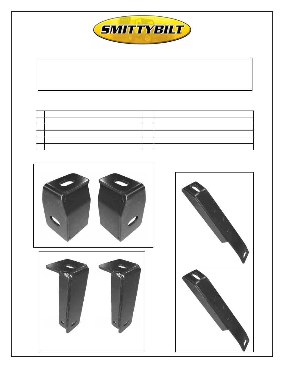 Smittybilt CN1910 S4X 3 SIDEBAR User Manual | 4 pages