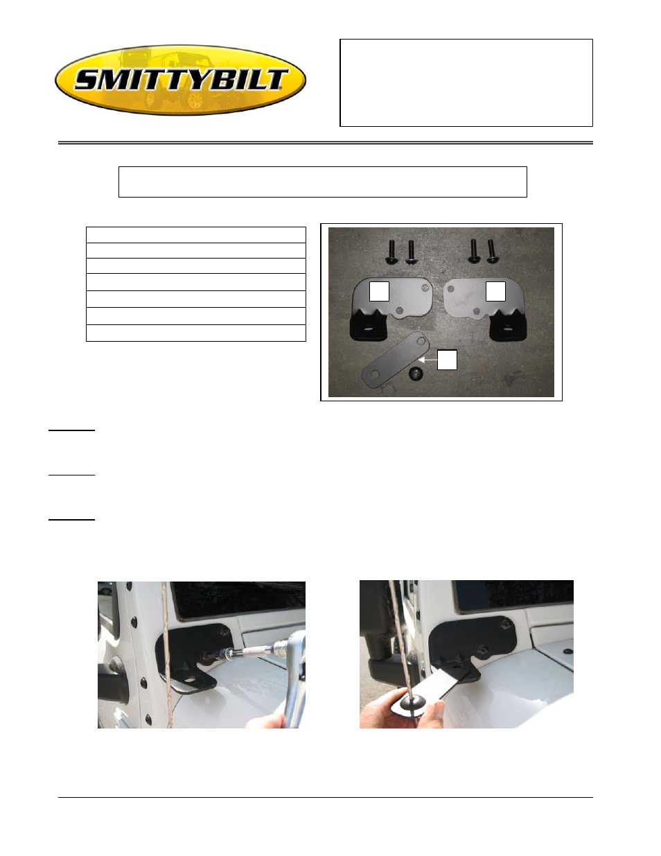 Smittybilt 7690 Light Bracket User Manual | 2 pages