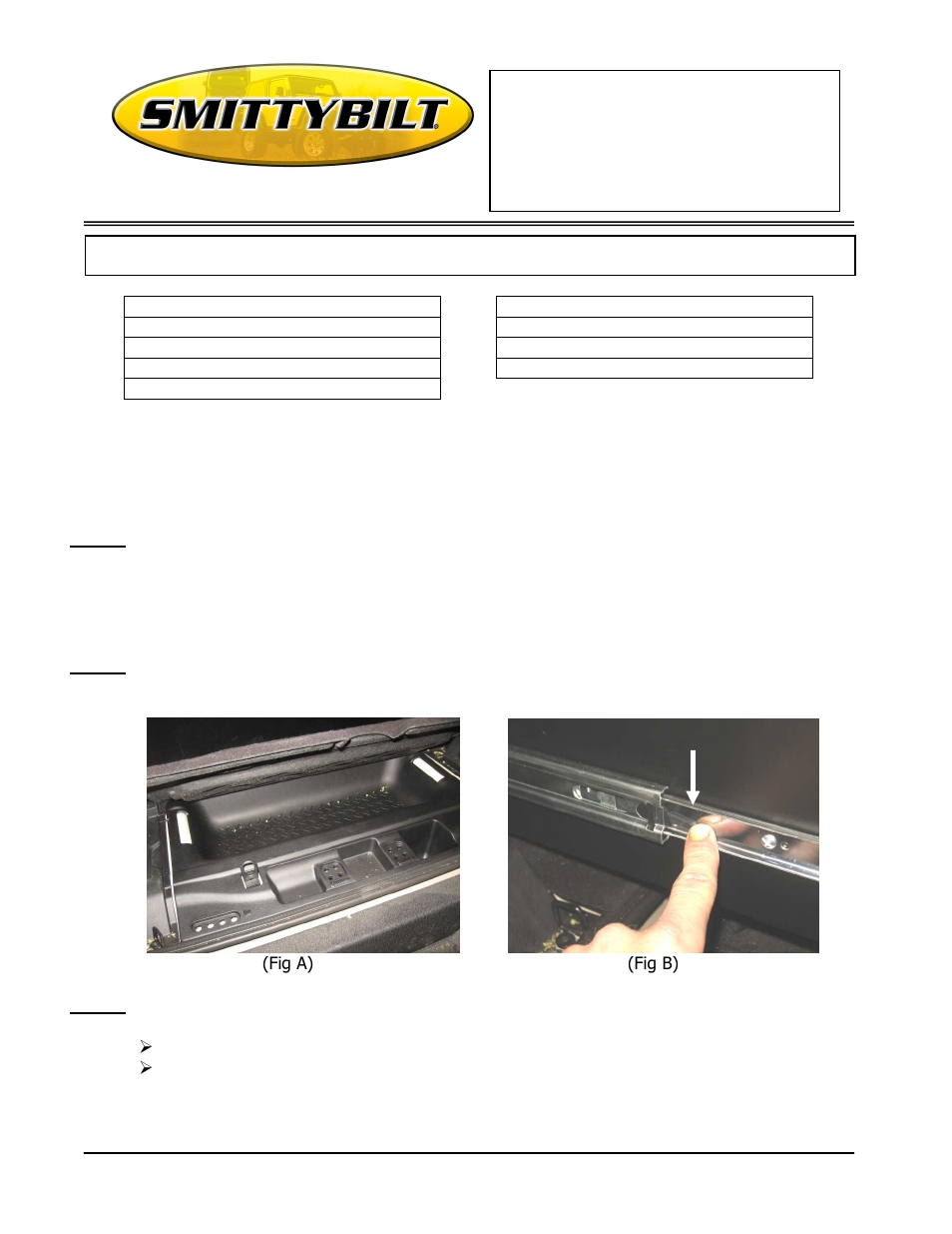 Smittybilt 2763 Rear Storage Vault User Manual | 5 pages