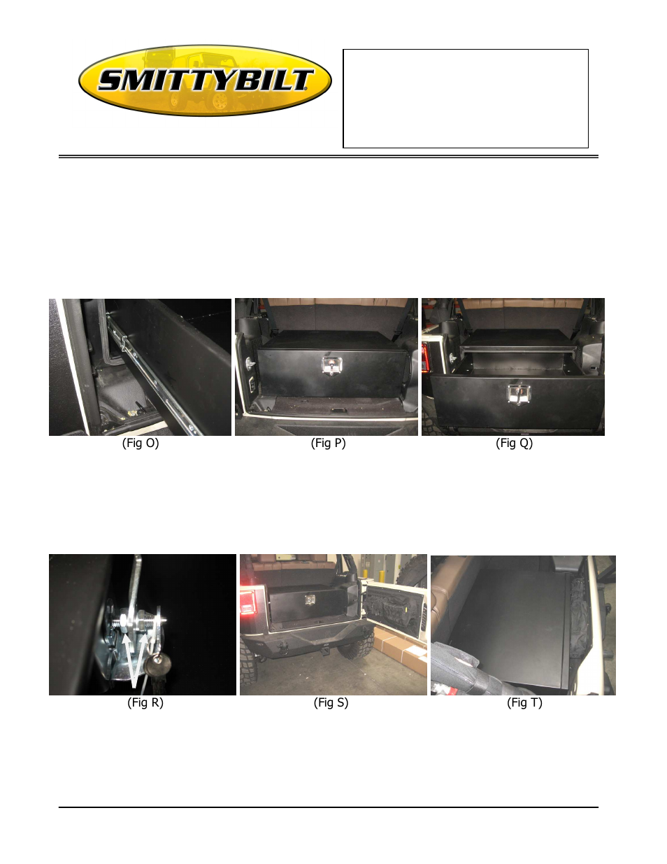 Installation instructions rear storage vault, Part # 2763 | Smittybilt 2763 Rear Storage Vault User Manual | Page 4 / 5