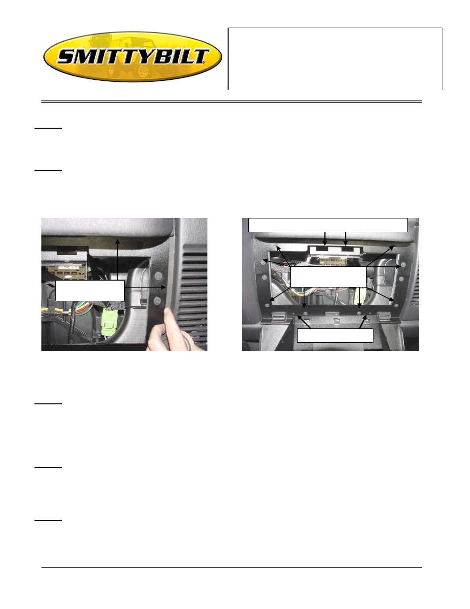 Installation instructions, Vaulted security glove box | Smittybilt 812201 Vaulted Security Glove Box User Manual | Page 2 / 3