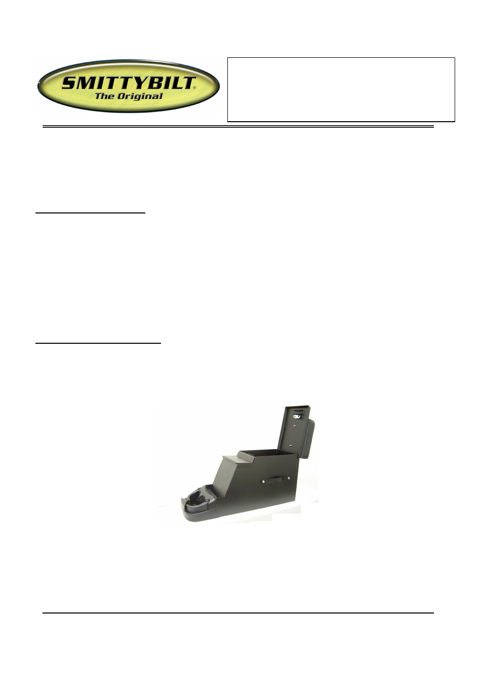 Smittybilt 318xx Security Stereo Floor Console User Manual | 7 pages