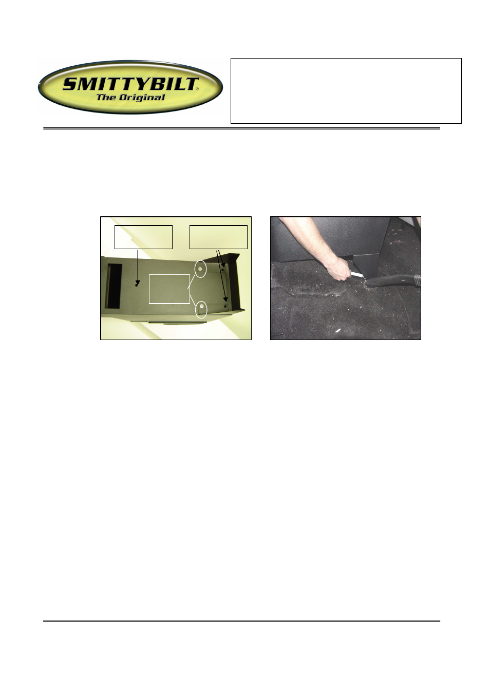 Installation instructions, Security stereo floor console | Smittybilt 318xx Security Stereo Floor Console User Manual | Page 2 / 7