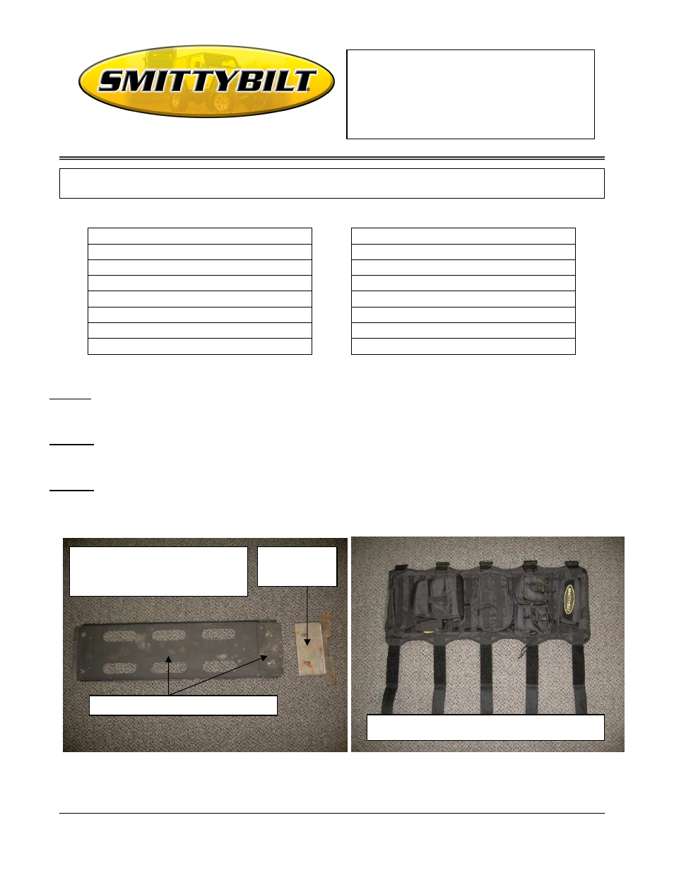 Smittybilt 56650xx G.E.A.R. Overhead User Manual | 6 pages